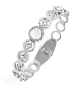 Crystal Triple-Stone Stainless Steel Bangle
