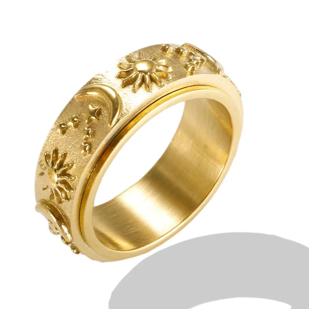 Crystal Zircon Bead Ring – Stainless Steel Fine Jewelry