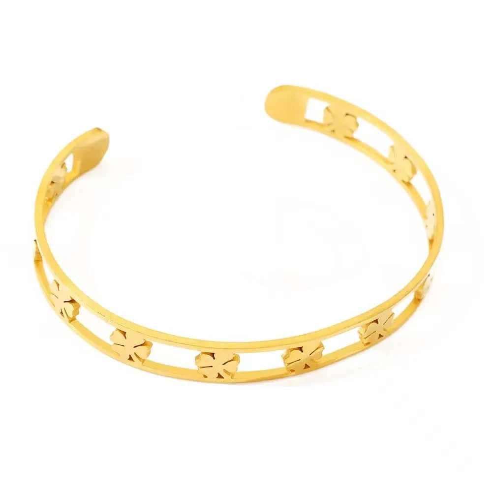Crystal Triple-Stone Stainless Steel Bangle