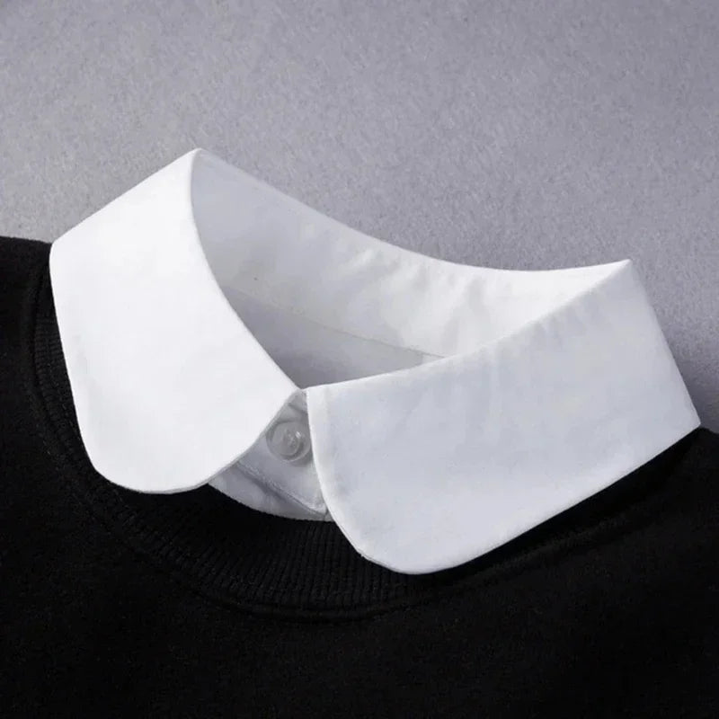 Fashion 2025 Front Tie White Fake Collar for Women Stand Detachable Collar Fake Girls Vintage Lace Ladies False Blouse Collar