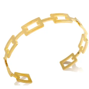 Crystal Triple-Stone Stainless Steel Bangle