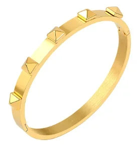 Crystal Triple-Stone Stainless Steel Bangle