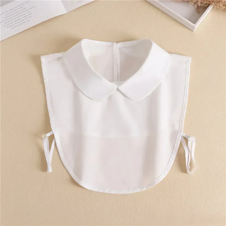 Fashion 2025 Front Tie White Fake Collar for Women Stand Detachable Collar Fake Girls Vintage Lace Ladies False Blouse Collar