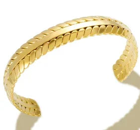 Crystal Triple-Stone Stainless Steel Bangle