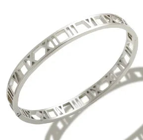 Crystal Triple-Stone Stainless Steel Bangle