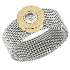 Crystal Zircon Bead Ring – Stainless Steel Fine Jewelry