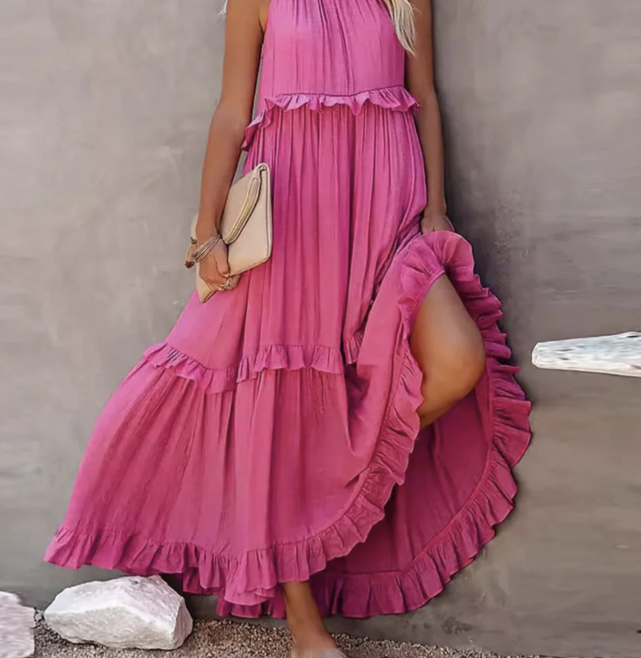 Lotus Leaf Hem Dress for Women