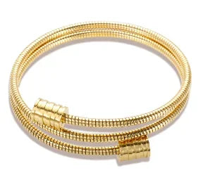 Crystal Triple-Stone Stainless Steel Bangle