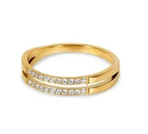 Zircon Inlay Ring – Waterproof Stainless Steel