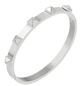Crystal Triple-Stone Stainless Steel Bangle