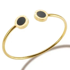 Crystal Triple-Stone Stainless Steel Bangle