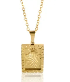 Square Pendants Delicate Stainless Steel Chain Pendant Necklace For Women Necklace