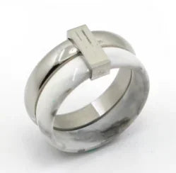 Zircon Inlay Ring – Waterproof Stainless Steel