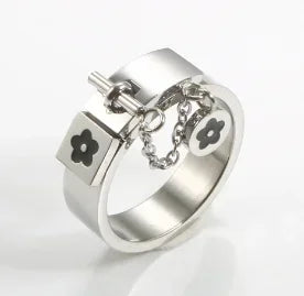 Crystal Zircon Bead Ring – Stainless Steel Fine Jewelry