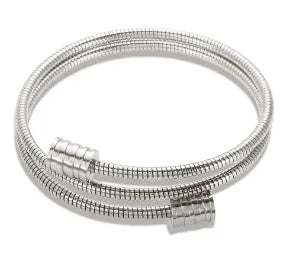 Crystal Triple-Stone Stainless Steel Bangle