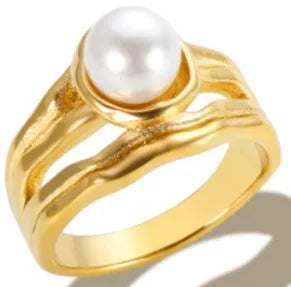 Zircon Inlay Ring – Waterproof Stainless Steel