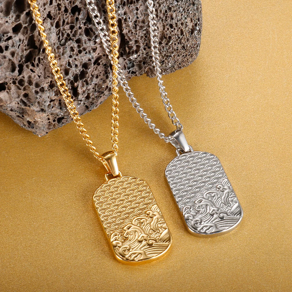 Square Pendants Delicate Stainless Steel Chain Pendant Necklace For Women Necklace