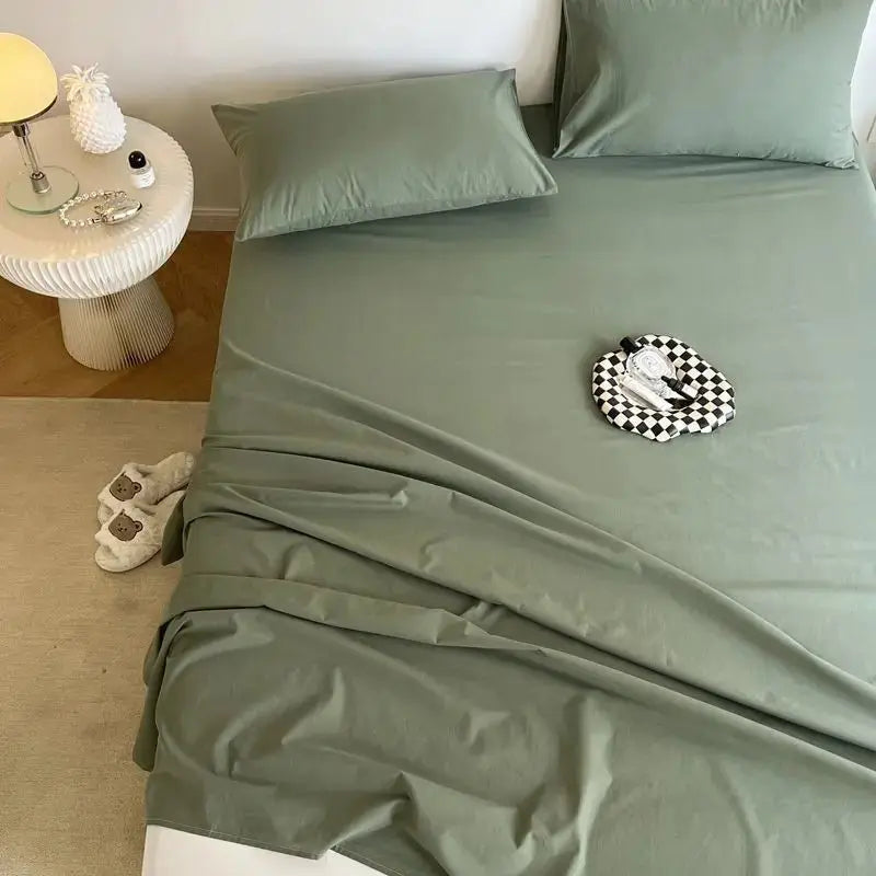 Bed Sheets Plaid Non-slip Comfortable Washed Twin Queen Full Size Nordic Style Universal Bedspread Simple Durable Antibacterial - HONORABLE VETERANS SOLUTIONS