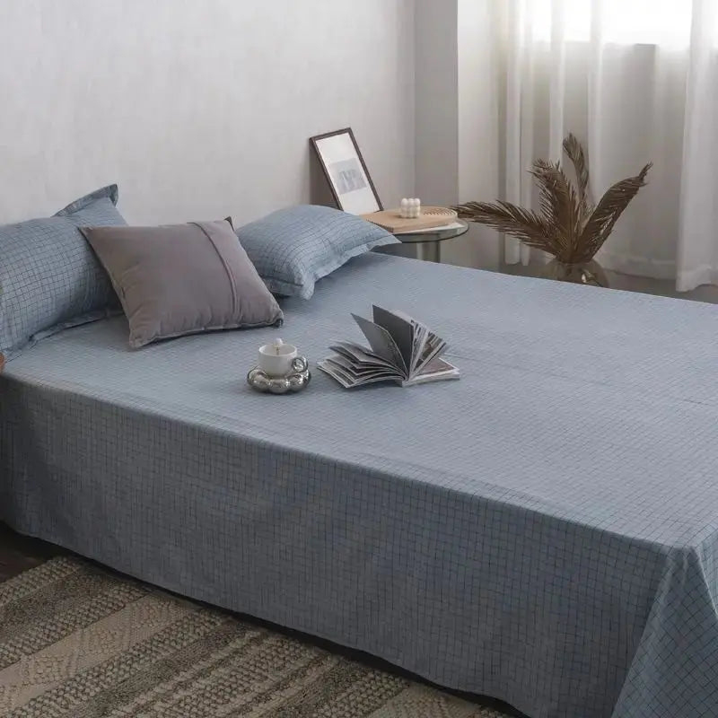 Bed Sheets Plaid Non-slip Comfortable Washed Twin Queen Full Size Nordic Style Universal Bedspread Simple Durable Antibacterial - HONORABLE VETERANS SOLUTIONS