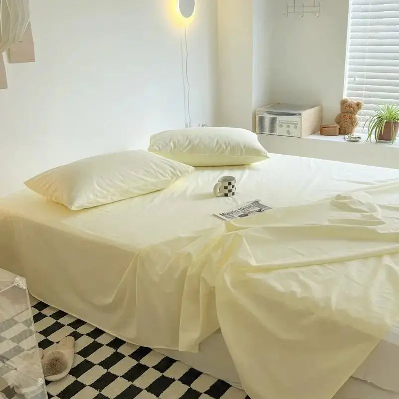 Bed Sheets Plaid Non-slip Comfortable Washed Twin Queen Full Size Nordic Style Universal Bedspread Simple Durable Antibacterial - HONORABLE VETERANS SOLUTIONS