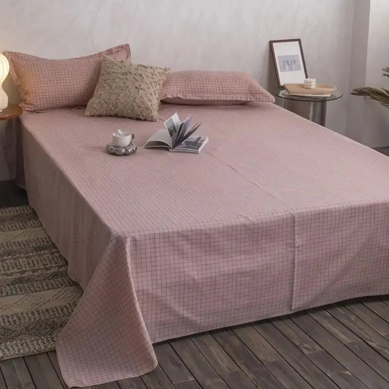 Bed Sheets Plaid Non-slip Comfortable Washed Twin Queen Full Size Nordic Style Universal Bedspread Simple Durable Antibacterial - HONORABLE VETERANS SOLUTIONS