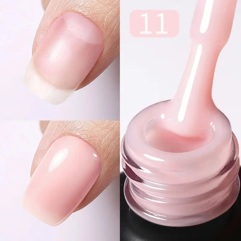 BORN PRETTY 15ml Milky Pink Rubber Base Gel Nail Polish Glitter Semi-Permanent Varnish Soak Off Self Leveling UV LED Polish - HONORABLE VETERANS SOLUTIONS