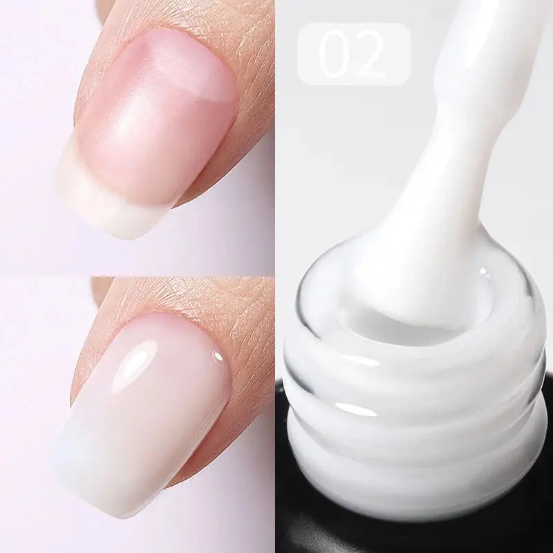 BORN PRETTY 15ml Milky Pink Rubber Base Gel Nail Polish Glitter Semi-Permanent Varnish Soak Off Self Leveling UV LED Polish - HONORABLE VETERANS SOLUTIONS