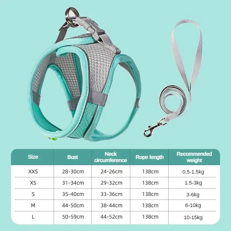 Cats Dog Accessories Small Dog Collar Safety Vest Pet Chest Rope Dogs Cover Breathable Adjustable Harnesses Supplies Products - HONORABLE VETERANS SOLUTIONS