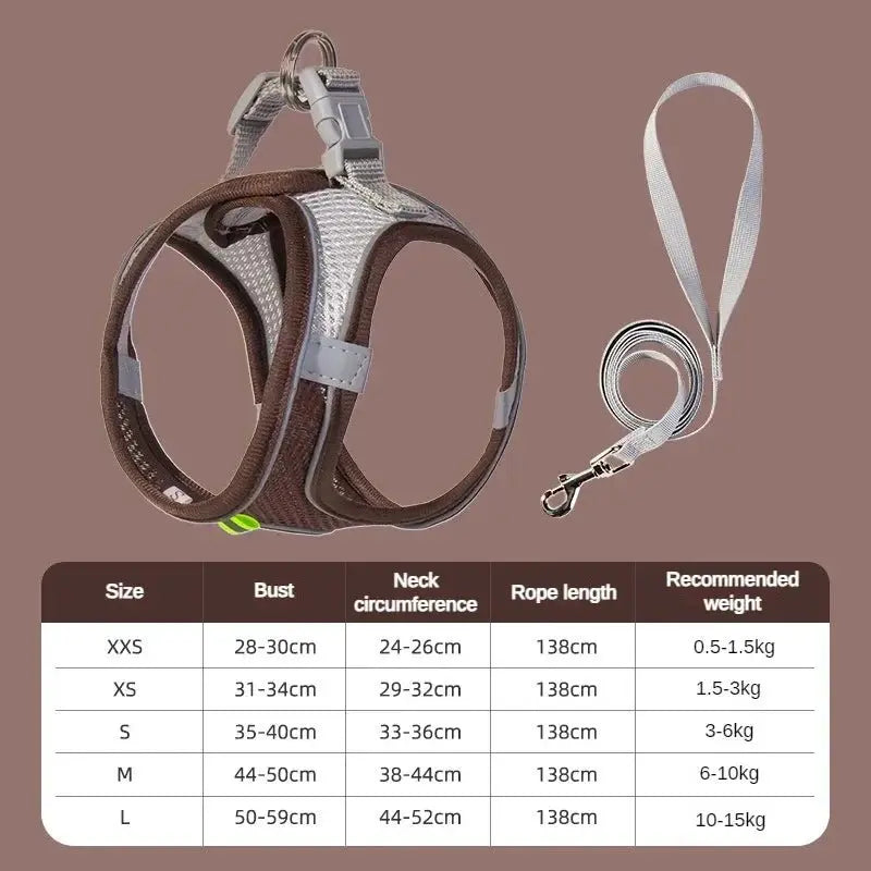 Cats Dog Accessories Small Dog Collar Safety Vest Pet Chest Rope Dogs Cover Breathable Adjustable Harnesses Supplies Products - HONORABLE VETERANS SOLUTIONS