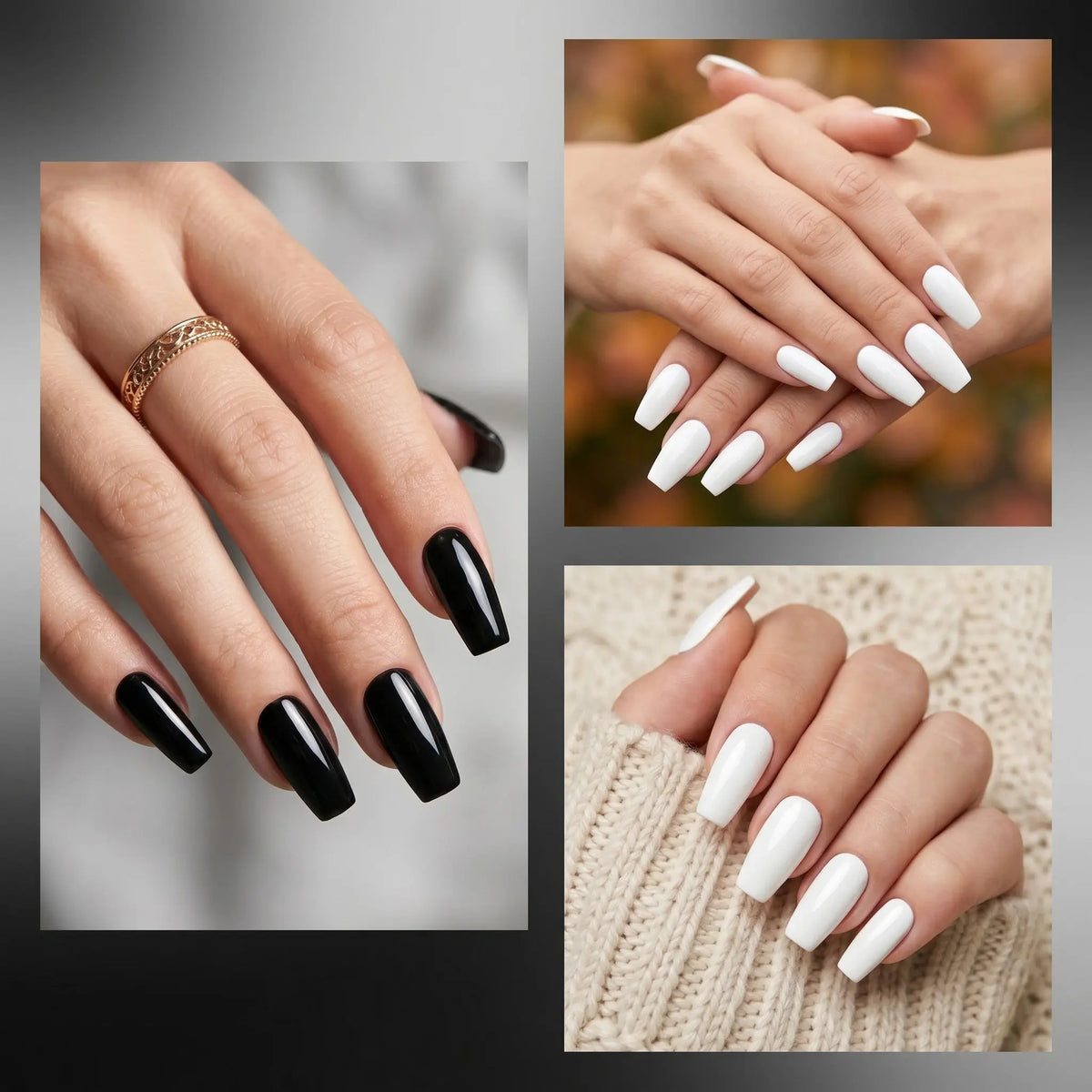 Classic black and white gel nail polish, suitable for fingernails and toenails, UV/LED cured. Creates vibrant nail art - HONORABLE VETERANS SOLUTIONS