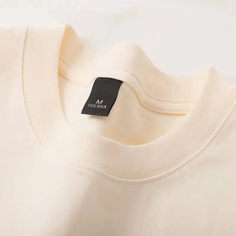 Cotton 600G Heavyweight Pure Cotton Short Sleeved T-shirt for Men and Women Half Sleeved Summer Solid Color Thick Loose T-shirt - HONORABLE VETERANS SOLUTIONS