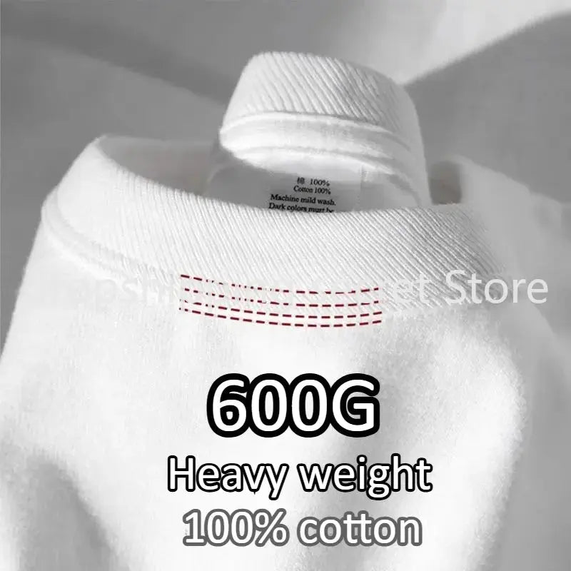 Cotton 600G Heavyweight Pure Cotton Short Sleeved T-shirt for Men and Women Half Sleeved Summer Solid Color Thick Loose T-shirt - HONORABLE VETERANS SOLUTIONS