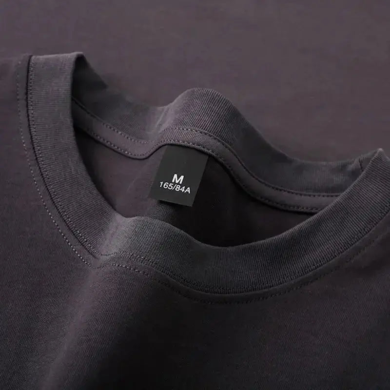 Cotton 600G Heavyweight Pure Cotton Short Sleeved T-shirt for Men and Women Half Sleeved Summer Solid Color Thick Loose T-shirt - HONORABLE VETERANS SOLUTIONS