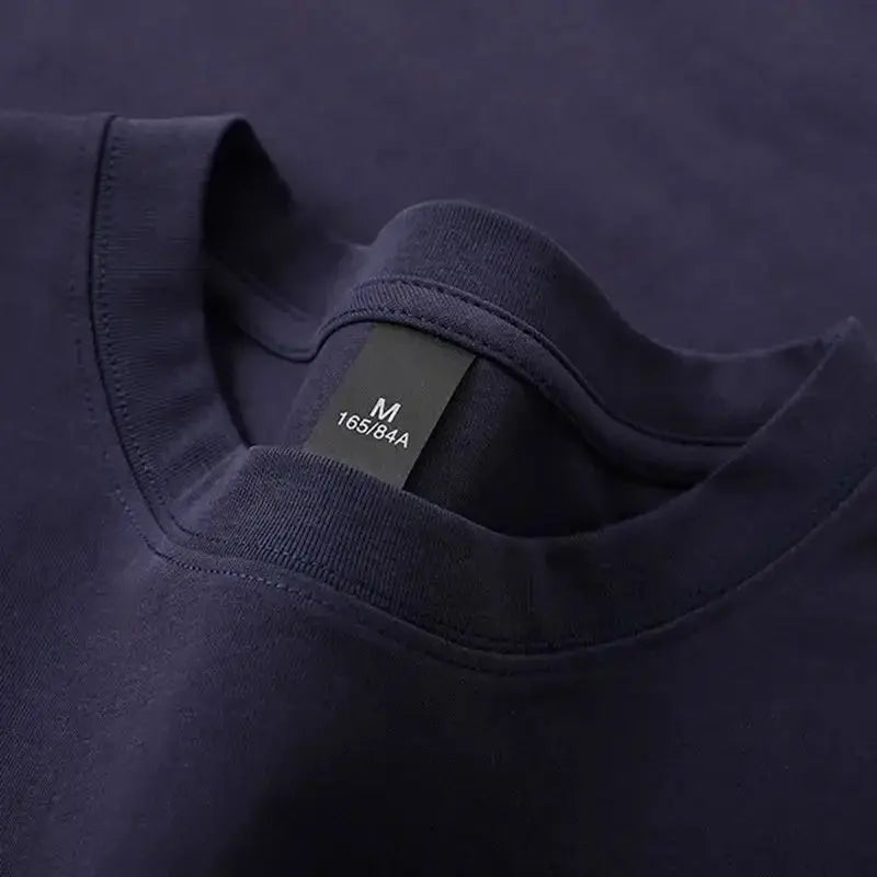 Cotton 600G Heavyweight Pure Cotton Short Sleeved T-shirt for Men and Women Half Sleeved Summer Solid Color Thick Loose T-shirt - HONORABLE VETERANS SOLUTIONS