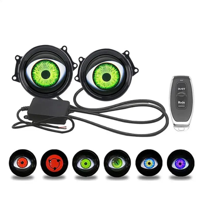 Cross-border new dynamic LED car headlight 3 inch demon eye LED eye light modified eagle eye light blink light - HONORABLE VETERANS SOLUTIONS