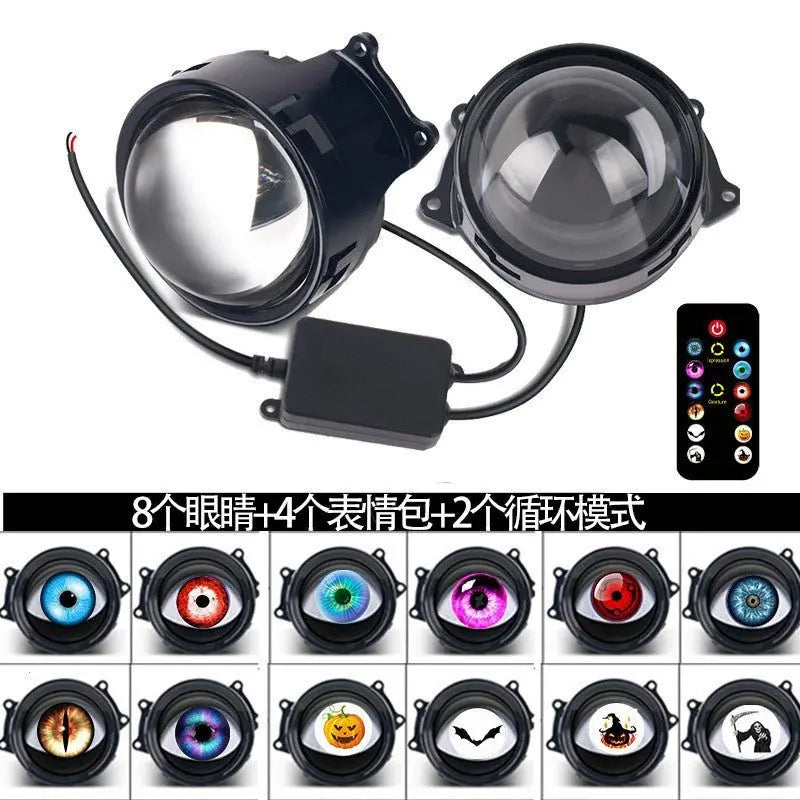 Cross-border new dynamic LED car headlight 3 inch demon eye LED eye light modified eagle eye light blink light - HONORABLE VETERANS SOLUTIONS