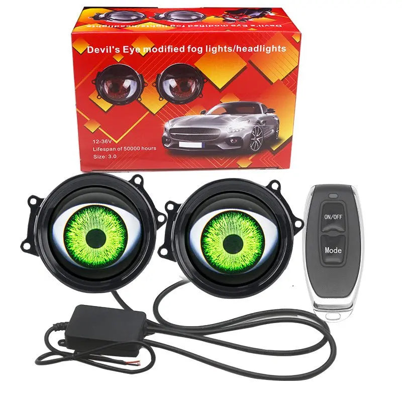 Cross-border new dynamic LED car headlight 3 inch demon eye LED eye light modified eagle eye light blink light - HONORABLE VETERANS SOLUTIONS