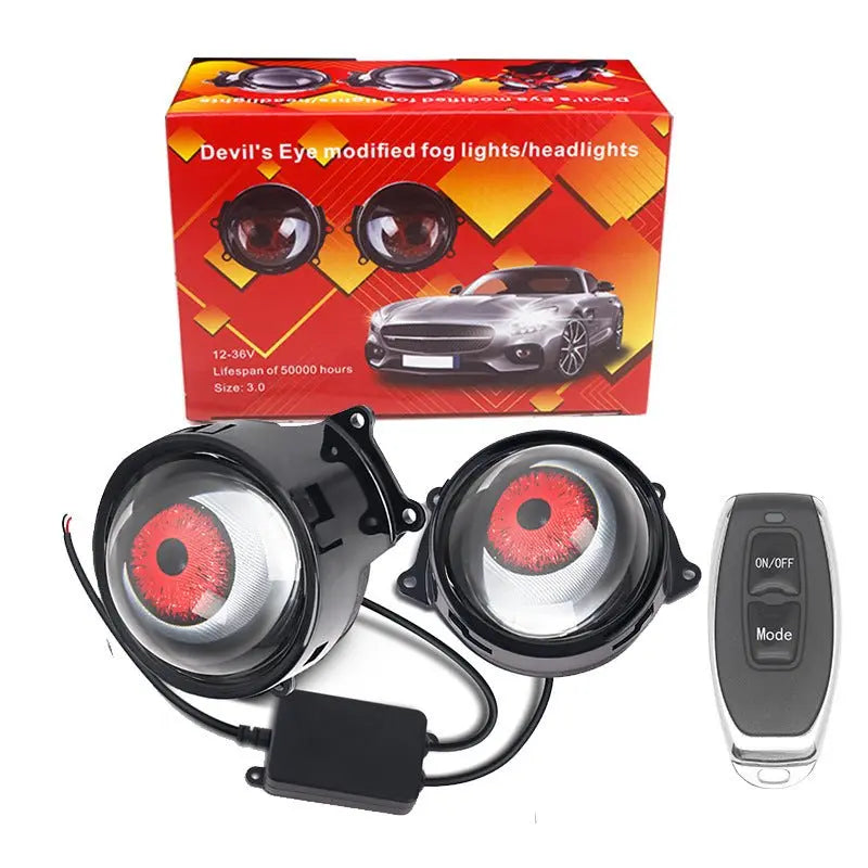 Cross-border new dynamic LED car headlight 3 inch demon eye LED eye light modified eagle eye light blink light - HONORABLE VETERANS SOLUTIONS
