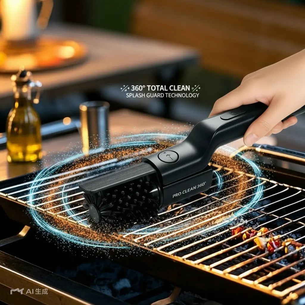 Cross-Border New Model Foldable Second-Generation Electric Barbecue Brush Heavy Grease Cleaning Tool Barbecue Grill Cleaning Tool - HONORABLE VETERANS SOLUTIONS