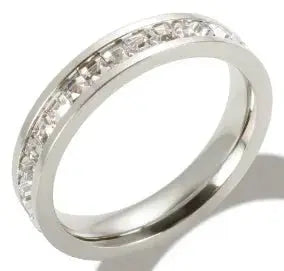 Crystal Zircon Bead Ring – Stainless Steel Fine Jewelry - HONORABLE VETERANS SOLUTIONS