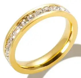 Crystal Zircon Bead Ring – Stainless Steel Fine Jewelry - HONORABLE VETERANS SOLUTIONS