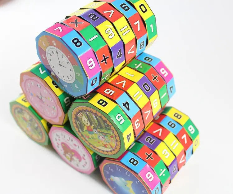 Cylindrical Six-Sided Math Cube for Kids Learning Toy - HONORABLE VETERANS SOLUTIONS