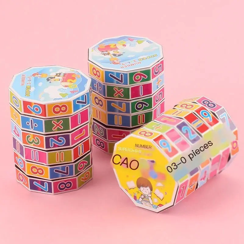 Cylindrical Six-Sided Math Cube for Kids Learning Toy - HONORABLE VETERANS SOLUTIONS