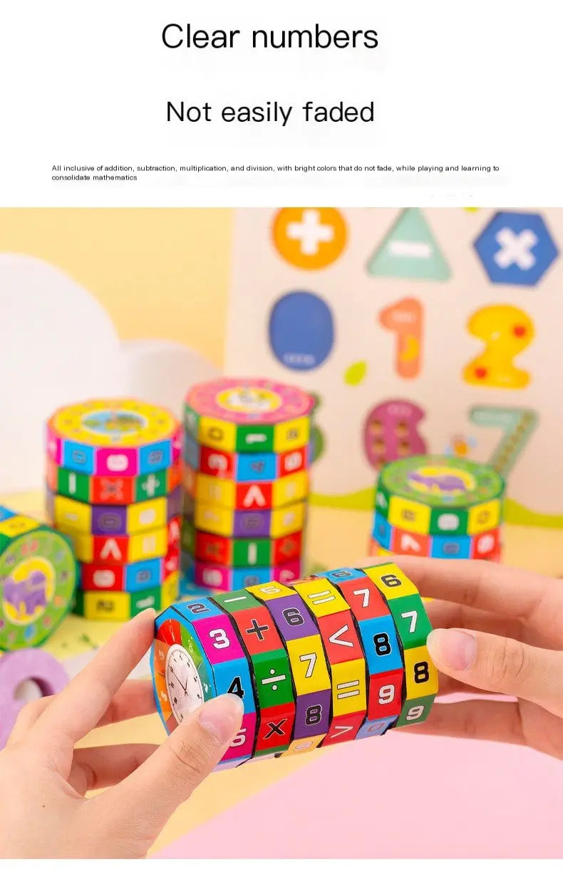 Cylindrical Six-Sided Math Cube for Kids Learning Toy - HONORABLE VETERANS SOLUTIONS