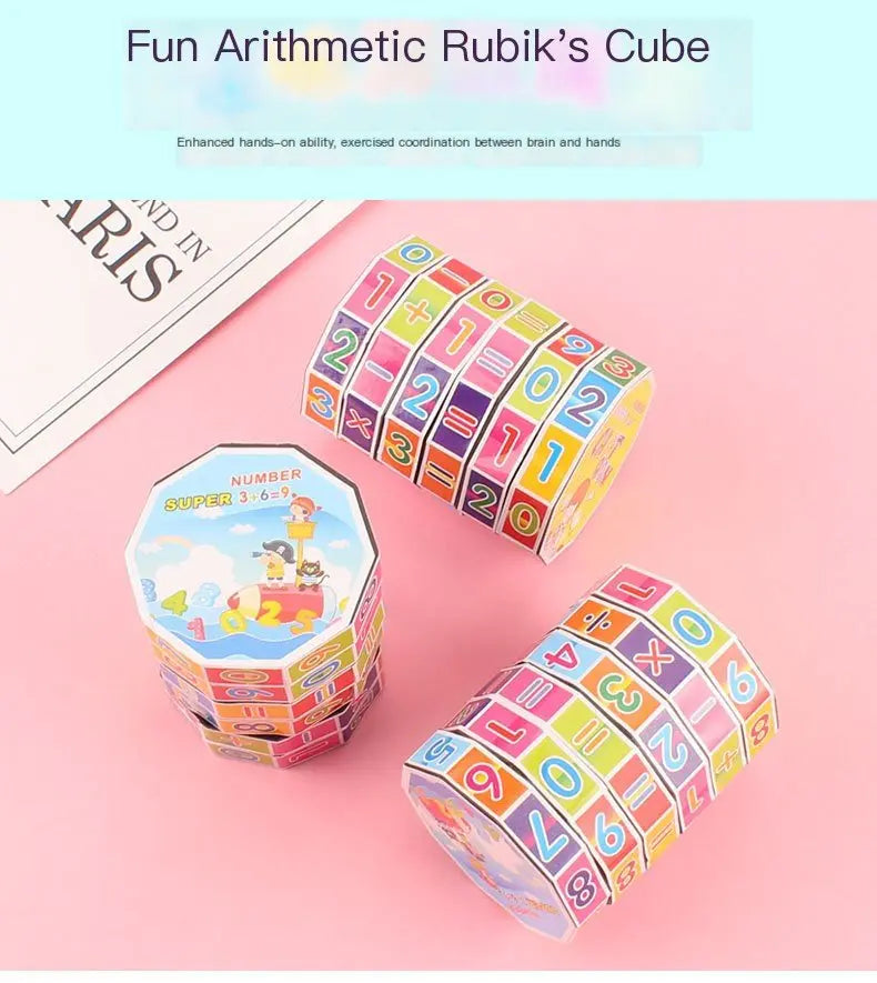 Cylindrical Six-Sided Math Cube for Kids Learning Toy - HONORABLE VETERANS SOLUTIONS
