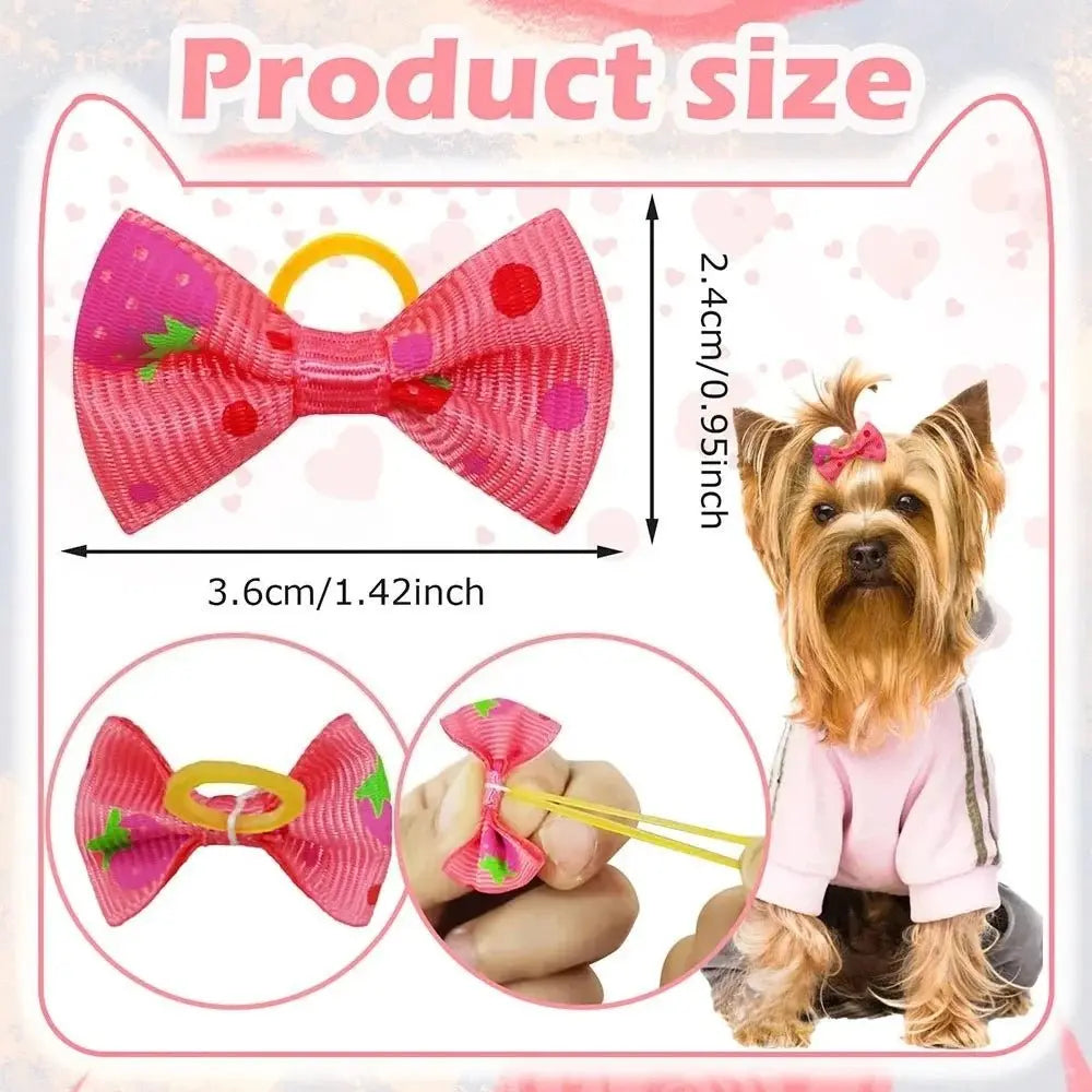 Dog bow Dog Hair Accessories Dog Bow With Rubber Band Handmade Movable Puppy Bows For Dogs and Cats Cute Pet Accessories - HONORABLE VETERANS SOLUTIONS