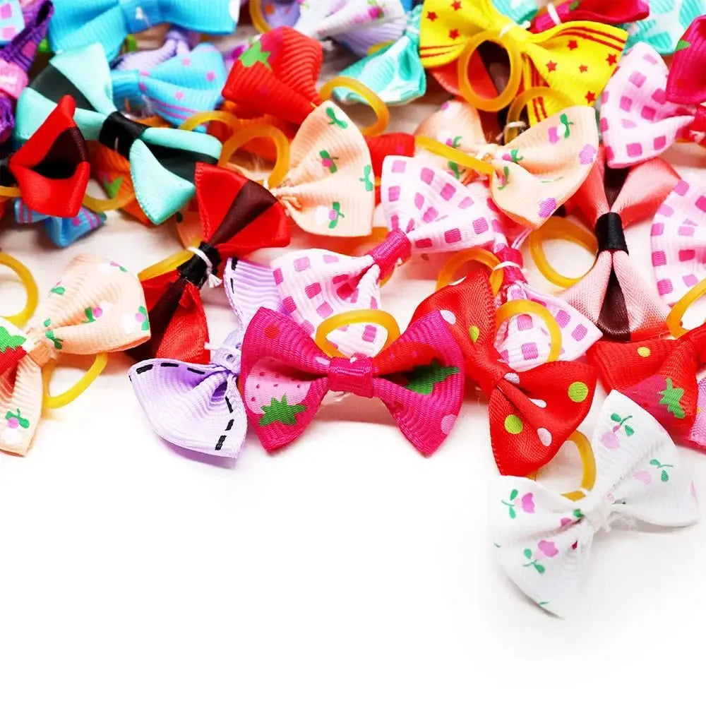 Dog bow Dog Hair Accessories Dog Bow With Rubber Band Handmade Movable Puppy Bows For Dogs and Cats Cute Pet Accessories - HONORABLE VETERANS SOLUTIONS