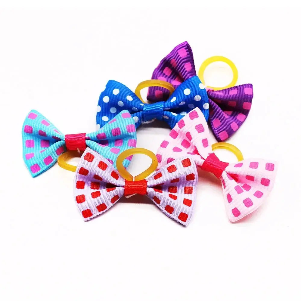 Dog bow Dog Hair Accessories Dog Bow With Rubber Band Handmade Movable Puppy Bows For Dogs and Cats Cute Pet Accessories - HONORABLE VETERANS SOLUTIONS