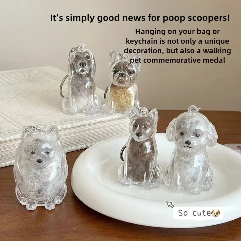 Dog Hair Storage Cute Pendant Keychain Bag Pendant Couple Car Key Chains Jewelry Souvenir Collection Gift Decoration Accessories - HONORABLE VETERANS SOLUTIONS