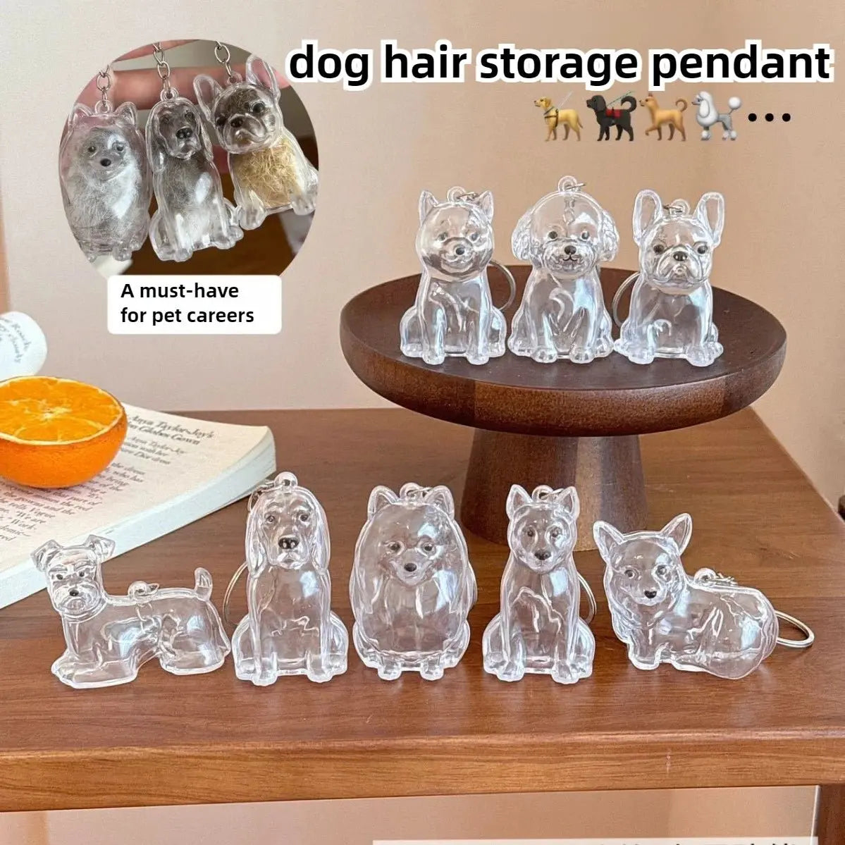 Dog Hair Storage Cute Pendant Keychain Bag Pendant Couple Car Key Chains Jewelry Souvenir Collection Gift Decoration Accessories - HONORABLE VETERANS SOLUTIONS